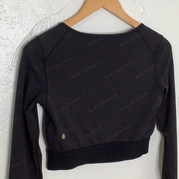Lululemon Wunder Train Cropped Special Edition Logo Long sleeve top SZ 8 EUC - Picture 7 of 15